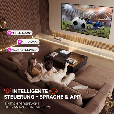 4K Smart проєктор KOGATA з Wi-Fi та Bluetooth: HDR10+, автофокус, 6D Keystone, Dolby Audio. Для дому, саду та стрімінгу (Титан Сірий)