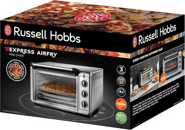 Мультифурна Russell Hobbs Airfryer Express 20л (5-в-1: фритюрниця, міні-піч, гриль, тостер, підігрів) з набором аксесуарів 26680-56