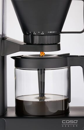 Кавоварка CASO Aroma Sense, дизайнерська, ідеальна температура заварювання 92-96°C, повне розкриття аромату завдяки аромапаличці, з титанованим сталевим постійним фільтром
