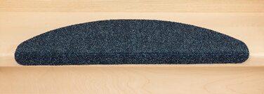 Комплект напівкруглих килимків на сходи Metzker Ramon, 65x21x3,5 см, сині, 22 шт