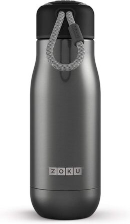 Пляшка для води Zoku, нержавіюча сталь, сіра, 350 мл