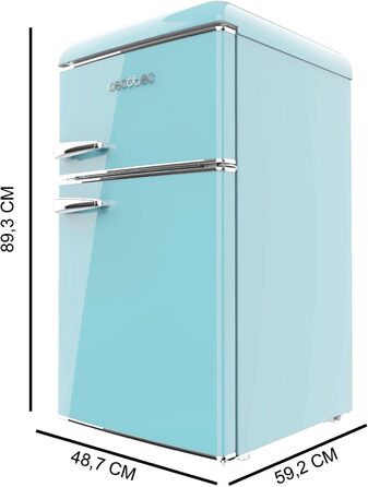 Холодильник Cecotec Bolero CoolMarket 86L, 2 двері, Retro, блакитний, Клас E