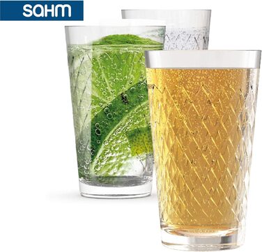 Набір склянок для яблучного вина Sahm 0,3 л, 12 шт, рифлені – подарунок для поціновувачів, також як склянки для води