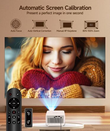 Magcubic HY300max Міні проектор 4K/8K з Android 14, WiFi 6, Bluetooth 5.4, Автофокус, для домашнього кінотеатру, білий