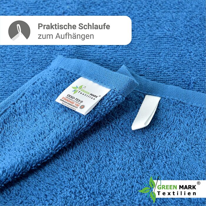 Набір рушників NatureMark 8 шт. фротте різних розмірів, 100% бавовна, королівський синій (4 гостьові, 2 для рук, 2 банних)