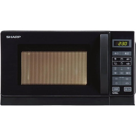 Мікрохвильова піч Sharp R642BKW з грилем, 20 л, 800 Вт, 8 програм, чорна