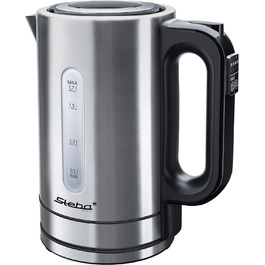 Електричний чайник Steba WK 21 Inox, регулювання температури, 1,7 л, з підсвічуванням і кнопкою відкривання кришки
