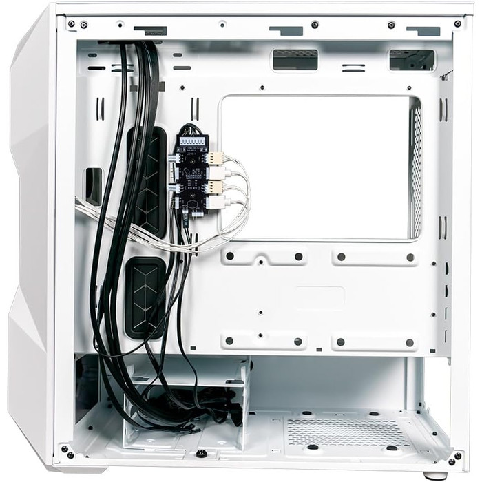 Корпус Cooler Master TD300 Mesh White Mini-Tower для Micro-ATX/Mini-ITX, білий, із сітчастою передньою панеллю для покращеного повітряного потоку, 2 ARGB-вентилятори 120 мм, бічна панель із загартованого скла, знімна верхня кришка, ARGB/PWM-хаб