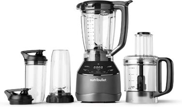 Блендер Nutribullet Full Size Combo 1200/1500 Вт, електричний, професійний, 1,89 л, чорний, NBF500MB, з чашами 946 мл і 710 мл