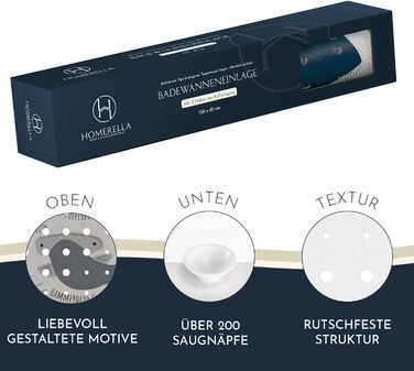 Дитячий килимок для ванни Homerella, антиковзний, BPA Free, 100x40 см, із 2 гачками, для чутливої шкіри, стійкий до плісняви, миється, колір Greige Underwater Abc