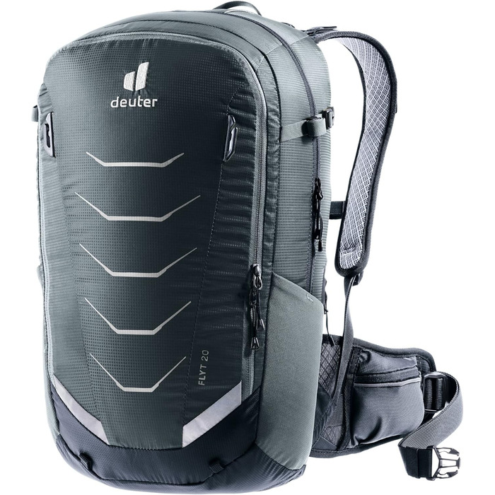 Рюкзак Deuter Flyt 20 з протектором для велосипедистів, графітово-чорний, 20 л, довгий