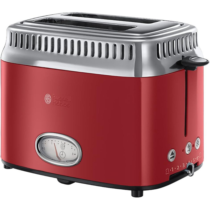 Тостер Russell Hobbs + Електричний чайник Russell Hobbs Retro червоний, клас енергоефективності A