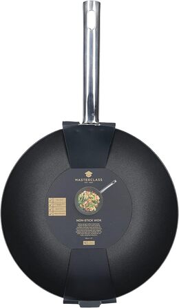 Wok MasterClass 30 см, 2 мм, вуглецева сталь, антипригарне покриття, сталевий ручка, для індукції, до 250°C