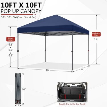 Павільйон садовий водонепроникний ABCCANOPY 3x3м блакитний для пікніка та заходів