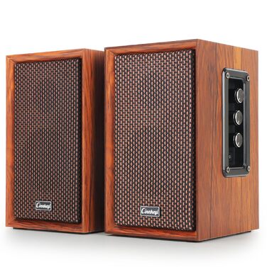 Дерев'яні колонки для ПК 2.0 40W – потужний бас, Hi-Fi, USB/Bluetooth, DSP, для ноутбука та комп'ютера
