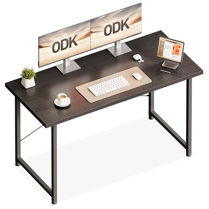 Комп'ютерний стіл ODK 120x48 см, чорний – стіл для дому, офісу, спальні, вузький стіл для невеликих приміщень