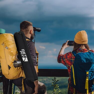 Get Fit Преміум туристичний стілець для дорослих, товстий м'який складаний стілець з кишенею для журналів, одномісний, чорний