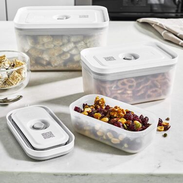 Контейнер для вакуумного зберігання ZWILLING Fresh & Save, набір 3 шт, пластик, білий, S/M/L, 19x5 см