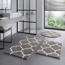 Килимок для ванної Taracarpet Florentiner, темно-сірий, 60x120 см, машинне прання