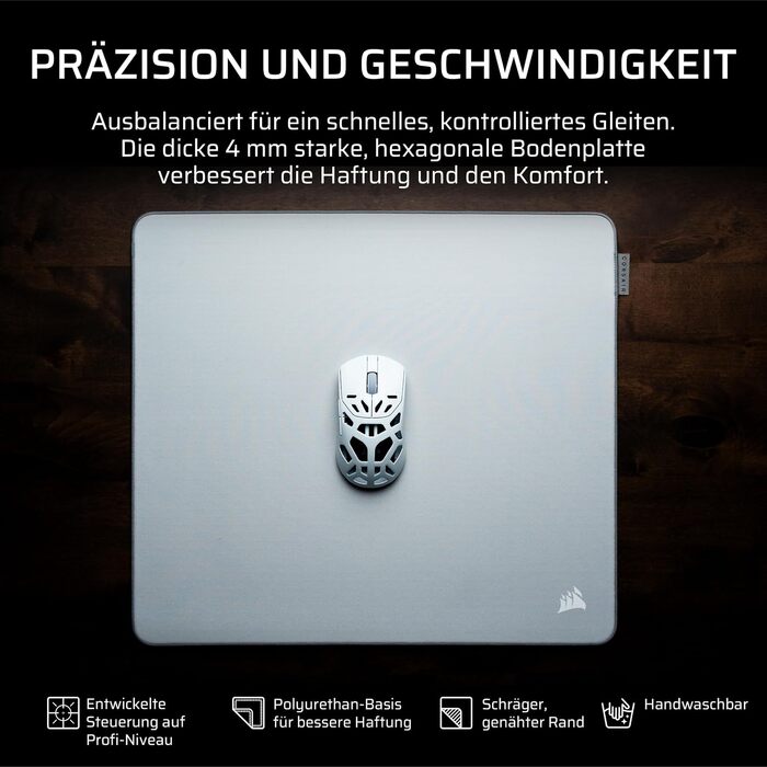 Ігровий килимок для миші Corsair MM PRO Control, середній розмір (320x300 мм), сірий