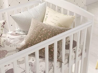 Дитяче ліжечко Love For Sleep 120x60 см з шухлядою, матрацом, дерев'яним бортиком та захисним чохлом, біле