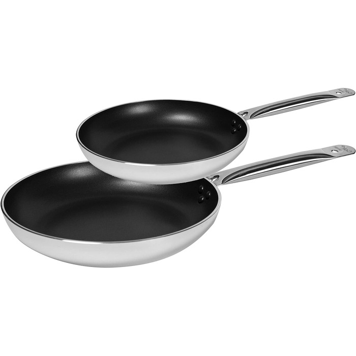 Професійний набір сковорідок Topkapi Gourmet Duo 22см і 26см, антипригарні, для індукції, алюмінієві, потрійне покриття, ручка з нержавіючої сталі