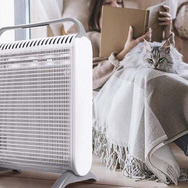 Електрообігрівач Duronic HV180 1800Вт з мікатермічним нагрівом, швидкий старт за 1 хвилину, енергоощадний, з термостатом для дому, офісу та спальні