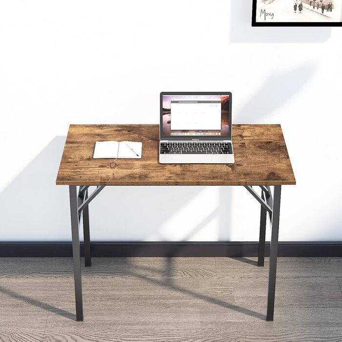 Розкладний письмовий стіл Sogesfurniture 100x60/120x60 см для комп'ютера та офісу, коричнево-чорний, AC5B-100/120-SF