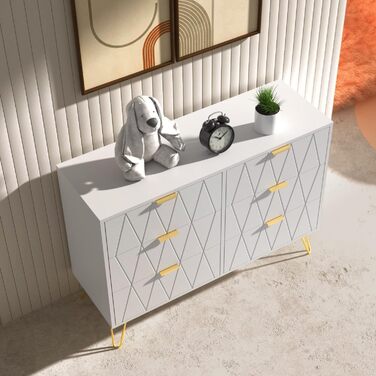 Синя комод UEV з 4 шухлядами 60x34x91 см для вітальні, спальні, коридору