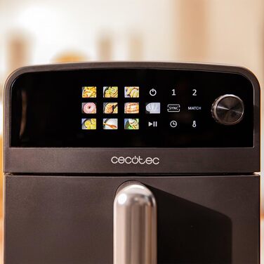 Аерофритюрниця Cecotec Cecofry DuoLevel 12000 Window, 2 чаші по 6 л (12 л), 2900 Вт, сенсорна панель, вікно перегляду, 10 програм, чорна