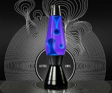 Лава-лампа Mathmos Astro Vinyl: дизайнерський світильник ручної роботи, чорний/фіолетовий/бірюзовий