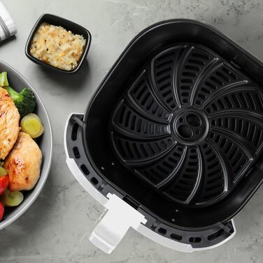 Аерофритюрниця Bergner Naturally 6.9L 1800W з керамічним покриттям, 8 програм, без PFAS, біла