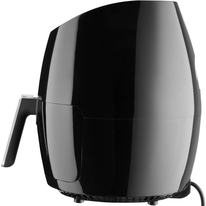 tectake® Аерофритюрниця (Airfryer) 3,6 л, сенсорний дисплей, 7 програм, без масла і жиру, підходить для посудомийної машини, з аксесуарами та кулінарною книгою, чорна