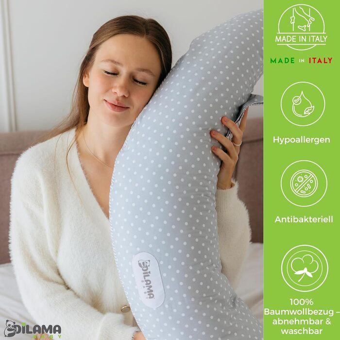 Подушка для вагітних Dilamababy з Memory Foam, бавовняний чохол, підтримка для годування груддю, XXL розмір