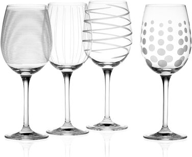 Кристальні келихи для білого вина Mikasa Cheers, набір 4 шт, 450 мл, сріблясті