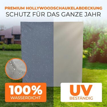 Чохол захисний Kronenburg для гойдалки Hollywood 3-4 місць, сірий, Oxford 600D, 150x210x150 см, водонепроникний