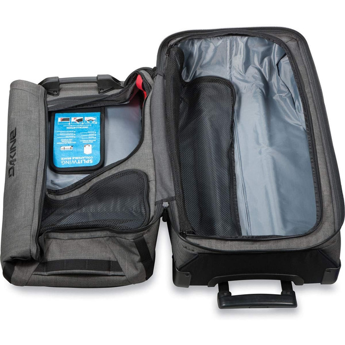 Дорожня валіза на колесах Dakine Split Roller 85L, чорна, містка, з розділеними відділеннями, спортивна сумка для подорожей