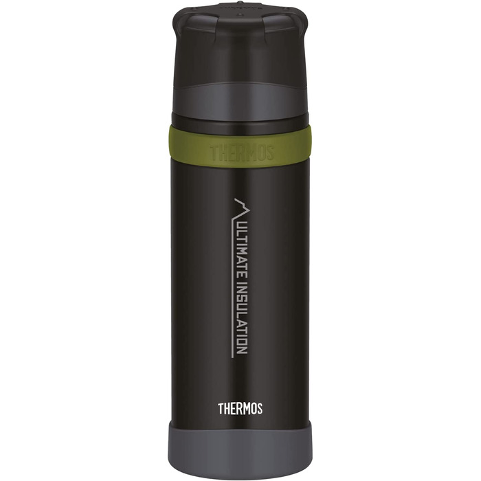 Термос для напоїв THERMOS Mountain 0,75 л, чорний, нержавіюча сталь, з чашкою, 24 год гарячий/холодний, легкий та міцний, BPA-free, для походів