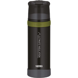 Термос для напоїв THERMOS Mountain 0,75 л, чорний, нержавіюча сталь, з чашкою, 24 год гарячий/холодний, легкий та міцний, BPA-free, для походів