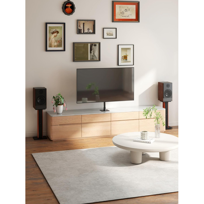 Стійки під колонки Holz Braun Schwarz, 70 см – Преміум стійкі для дому та студії з прихованою проводкою