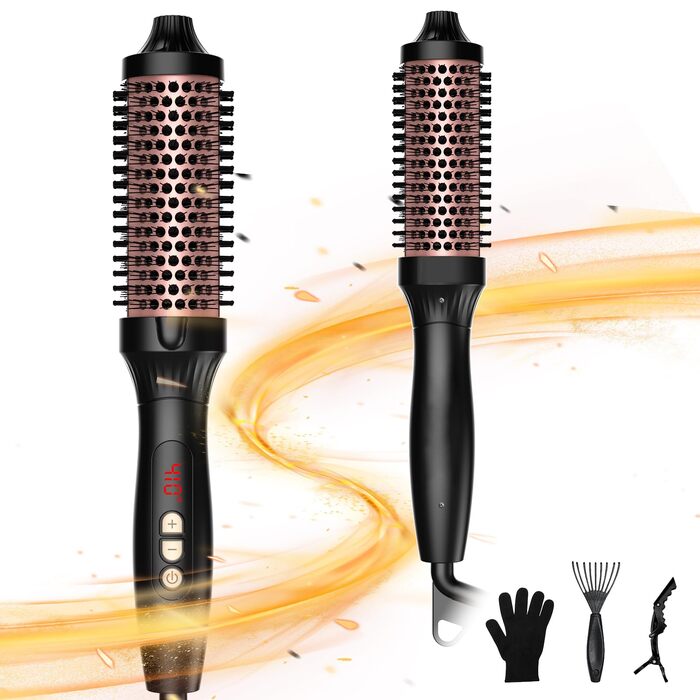 UKLISS Hairstyler 5 в 1: Фен-щітка, плойка, насадки для об'єму та вирівнювання (Рожеве золото)