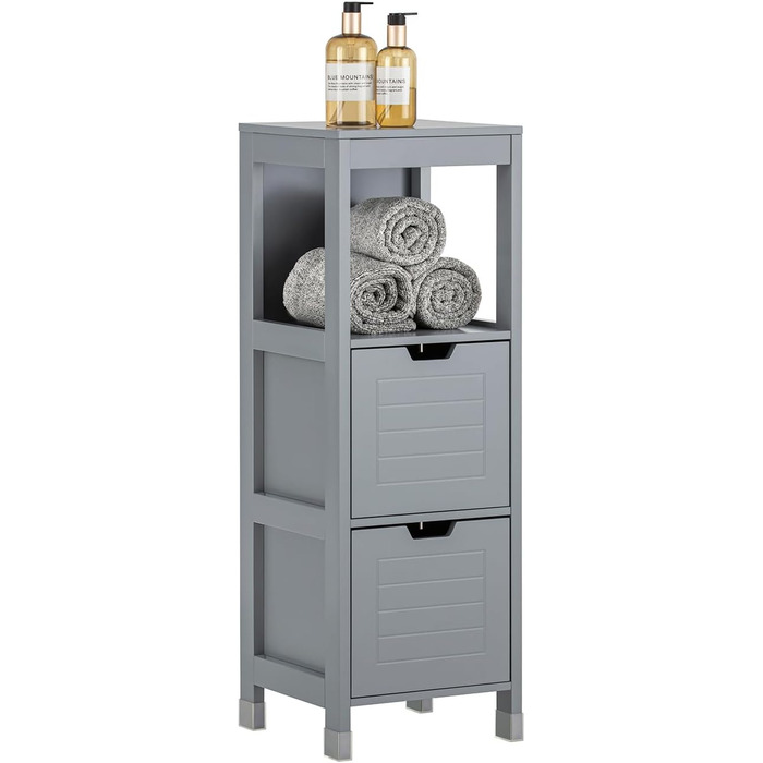Тумба для ванної SoBuy FRG127-SG, темно-сіра, з ніжками, 30x90x30 см