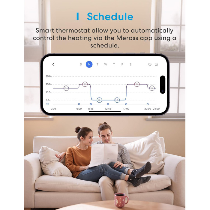 Meross Matter Термостат для радіатора Wi-Fi з підтримкою HomeKit, Alexa та Google Assistant (Додатковий блок)