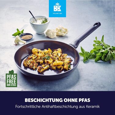 Набір сковорідок BK Enjoy Keramik, 2 шт, Ø 24/28 см, антипригарне покриття, індукція, до 160°C, чорний