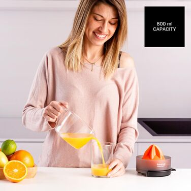 Citrus Compact Taurus - Електрична цитрусовижималка 800 мл, 30 Вт, BPA-free, подвійний рух, прозора