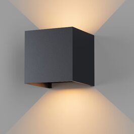 Світильник настінний LED K-Bright 12W з регульованим світловим потоком (вгору/вниз), теплий білий 3000K, водонепроникний IP65, антрацит RAL 7016 для дому та вулиці