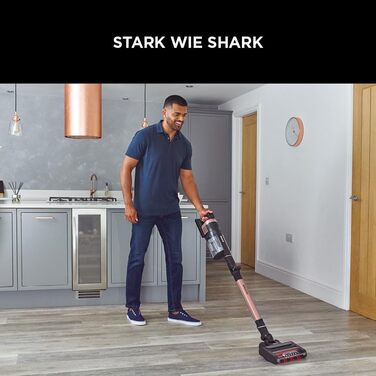 Акумуляторний пилосос Shark Stratos IZ400EU, PowerFins Plus, 60 хв роботи, Anti-Hair-Wrap, CleanSense IQ, насадки для щілин та різних поверхонь, колір рожеве золото/антрацит