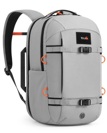 Рюкзак для ноутбука Tolaccea 30L, 15.6 дюймів, діловий дорожній рюкзак для ручної поклажі, світло-сірий