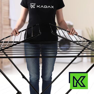 Сушарка для білизни KADAX, складна, 20 м, чорна, з крилами