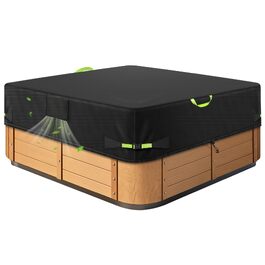 Водонепроникний чохол для гідромасажного джакузі Whirlpool з тканини Oxford 600D, термопокривало для SPA та Hot Tub з UV-захистом (чорний, 220x220x85 см)